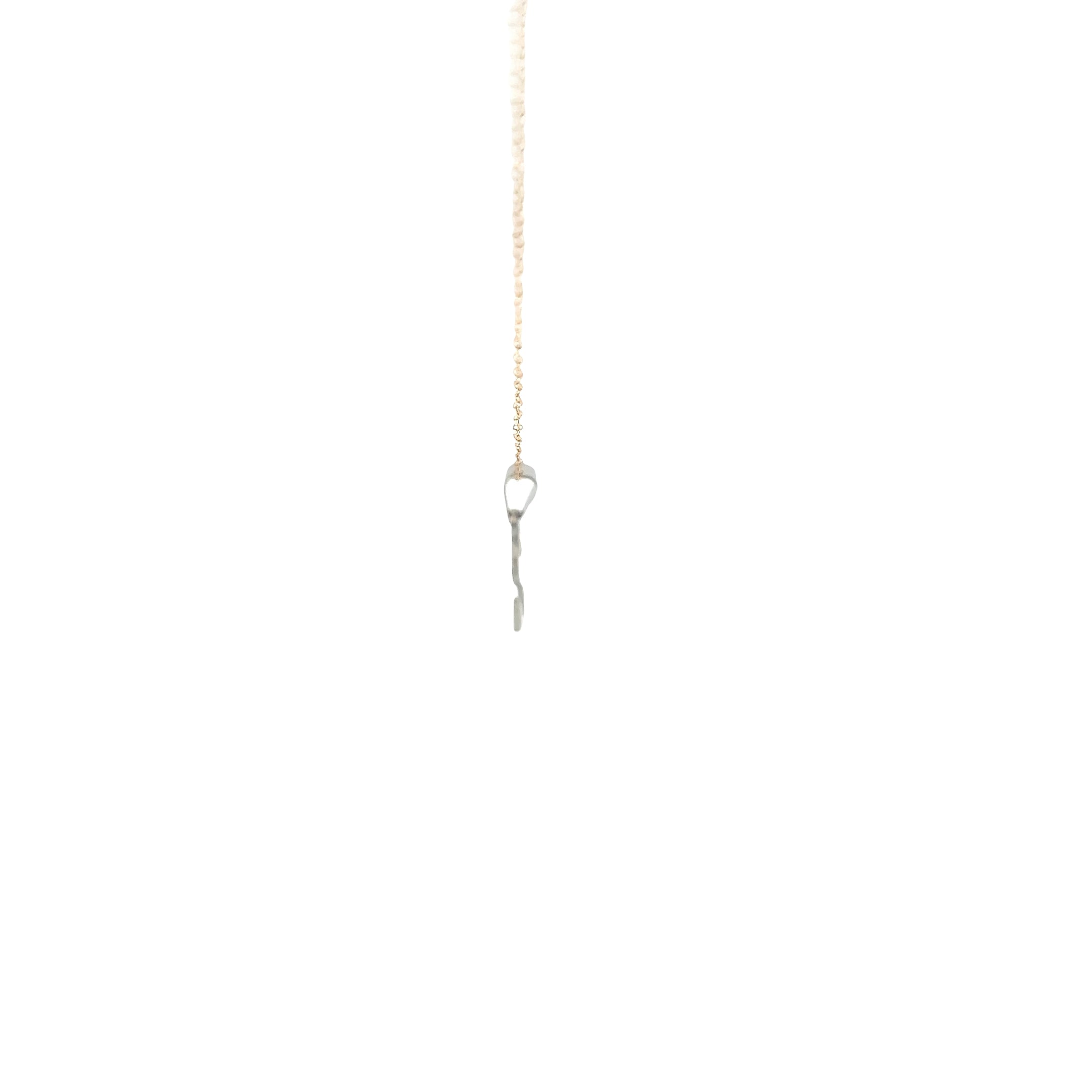 14k White Gold Polished Block Letter S Initial Pendant .70 gram