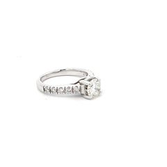 14k White Gold .85ct H VS2 Round Diamond/.30ct G VS2 Round Diamond Engagement Ring