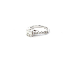 14k White Gold .85ct H VS2 Round Diamond/.30ct G VS2 Round Diamond Engagement Ring