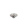 18k White Gold .50ct F VS2 Round Diamond and 10mm Tahitian Pearl Ring