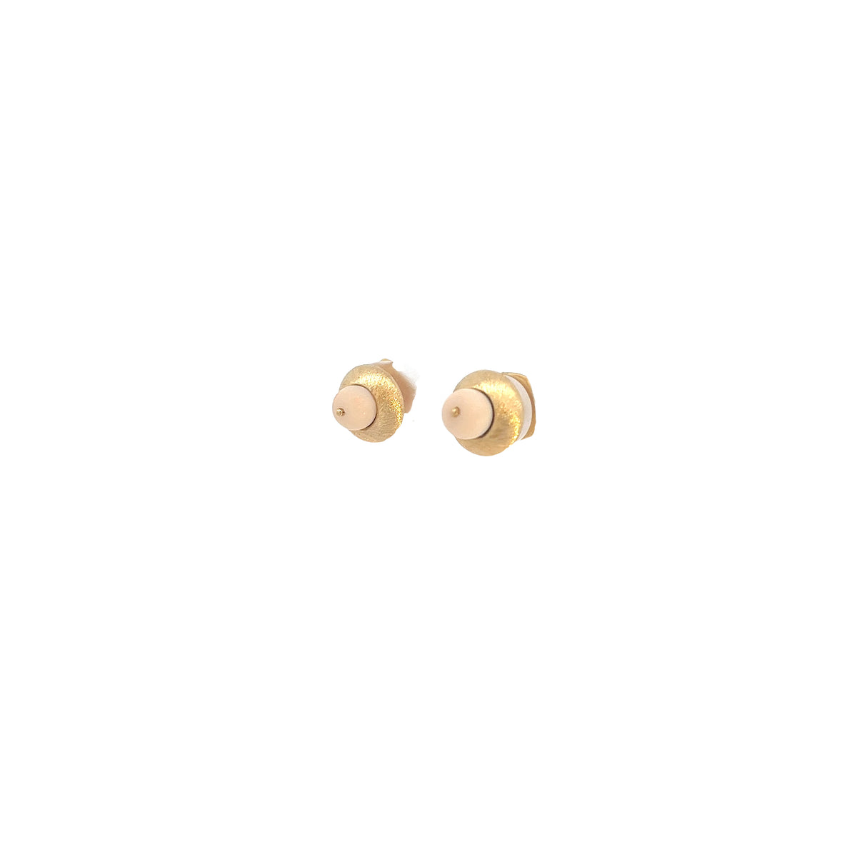 18K YELLOW GOLD VINTAGE BRESHED GOLD AND CORL EARRING