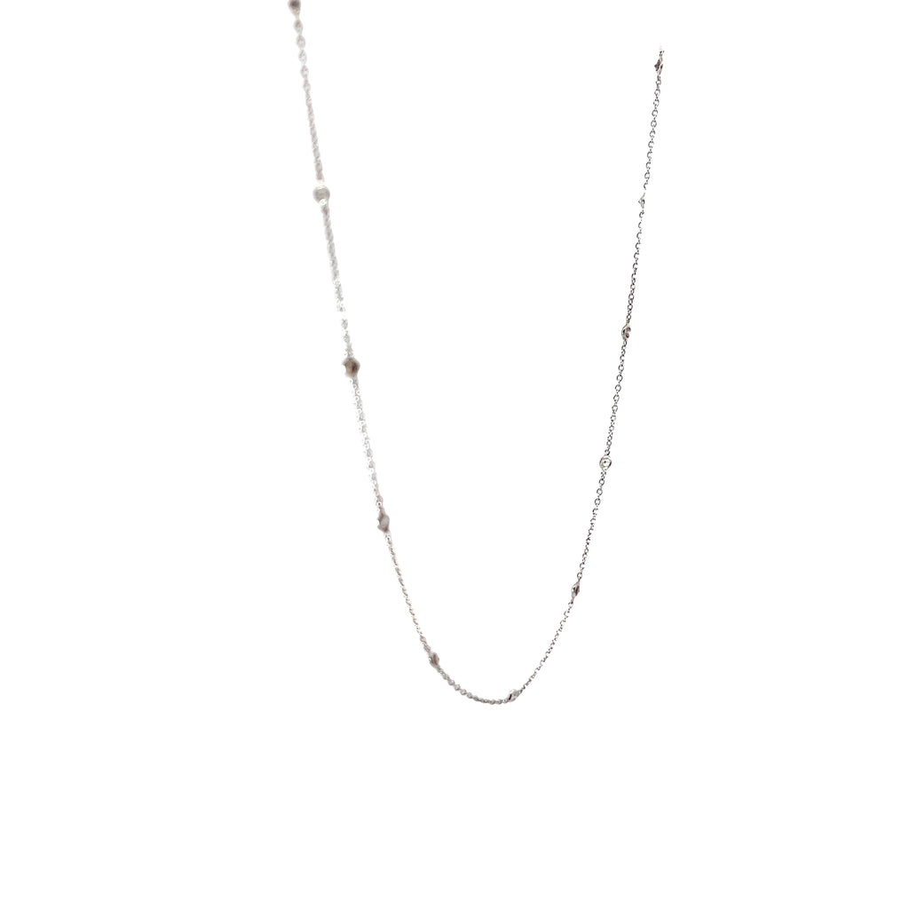18k White Gold .50ct G Si1 Round Diamonds By the Yard Necklace 16"inch