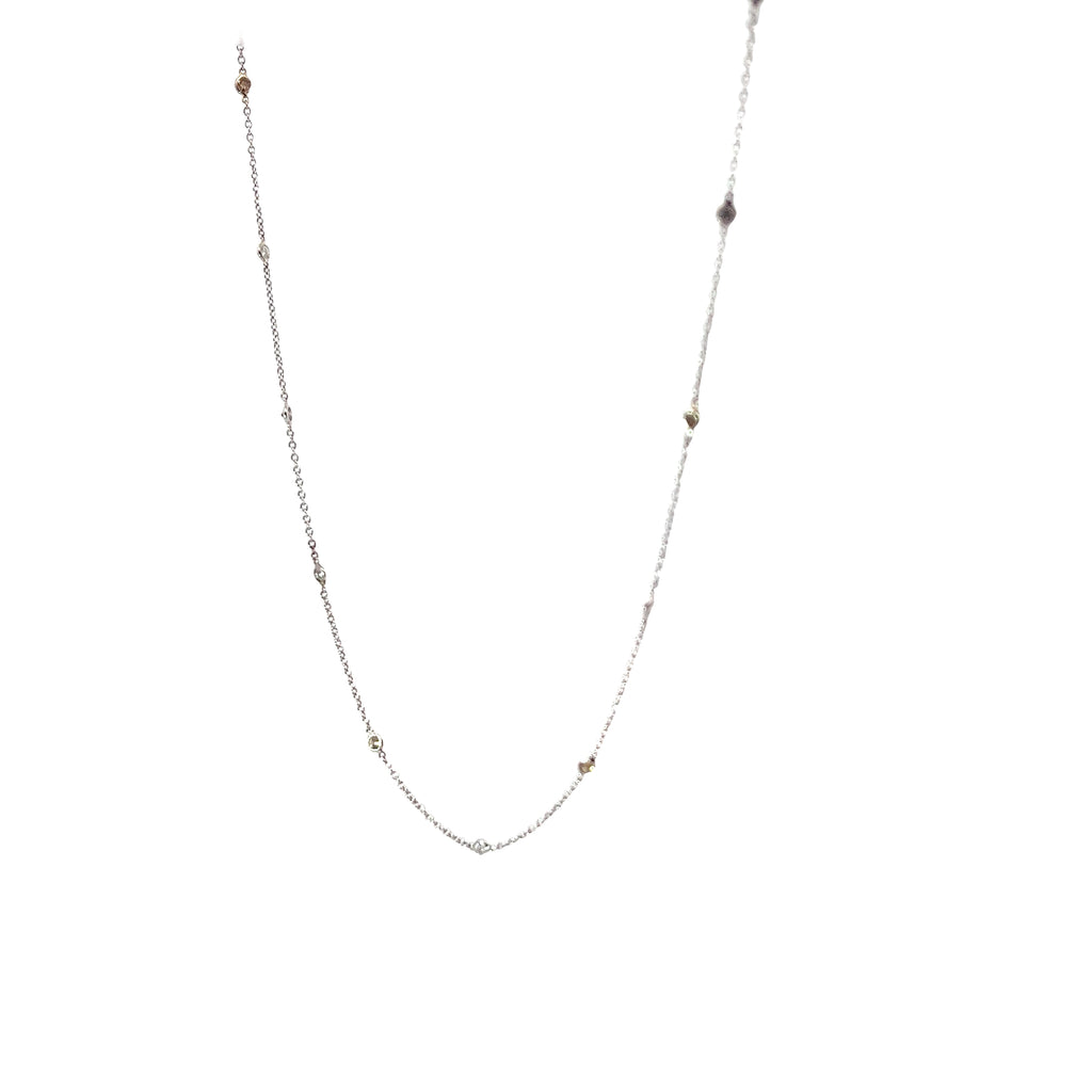 18k White Gold .50ct G Si1 Round Diamonds By the Yard Necklace 16"inch