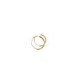 14k Yellow Gold White Enamel Hoop Earrings