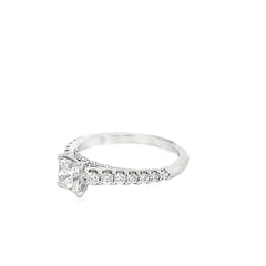 14k White Gold .87ct G VS2 Princess Cut/.65ct F VS2 Round Diamond Engagement Ring Certified By GIA # 14663639