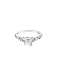 14k White Gold .87ct G VS2 Princess Cut/.65ct F VS2 Round Diamond Engagement Ring Certified By GIA # 14663639