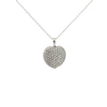 18k White Gold 1.00ct F VS2 Round Diamond Heart Necklace