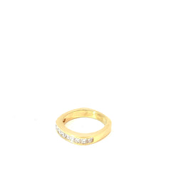 18k Yellow Gold 1.00ct E VS2 (12) Diamond Princess Cut Channel Set Squared Shank Band 6 Gram