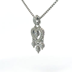 Pre-Owned Judith Ripka 925 CZ's Dangle Heart Enhancer Pendant