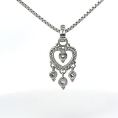 Pre-Owned Judith Ripka 925 CZ's Dangle Heart Enhancer Pendant