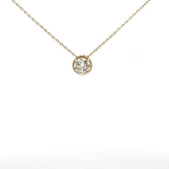 14k Yellow Gold 1.35ct J/K VS1 Round Diamond Solitaire Pendant