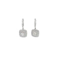 18K WHITE GOLD 1.43CT CUSHION CUT AND 1.50CT ROUND G VS2 PAVE SET DROP EARRINGS