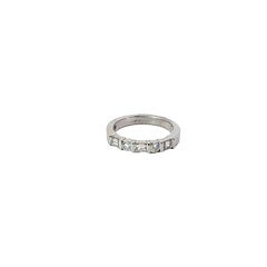 Platinum .50CT F VS2 ROUND AND BAGUETTE Diamond Wedding Band