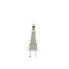 14k White Gold 1.50ct E VS2 Round Diamond Plug Pendant 15.1 gram