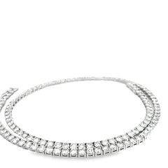 14k White Gold 19.65ct F/G  VS2/SI1 Round Diamond Tennis Necklace 18"inch