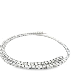 14k White Gold 19.65ct F/G  VS2/SI1 Round Diamond Tennis Necklace 18"inch