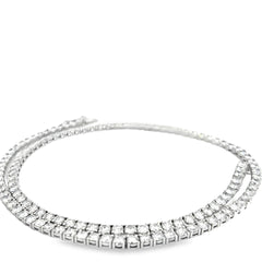14k White Gold 19.65ct F/G  VS2/SI1 Round Diamond Tennis Necklace 18"inch