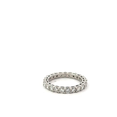 Platinum 2.00ct F VS2 Round Diamond Eternity Ring Size 7 1/2