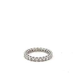 Platinum 2.00ct F VS2 Round Diamond Eternity Ring Size 7 1/2