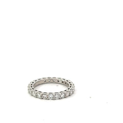 Platinum 2.00ct F VS2 Round Diamond Eternity Ring Size 7 1/2