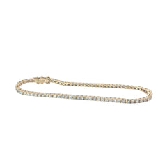 14K YELLOW AND WHITE GOLD 2.25CT FVS2 DIAMOND TENNIS BRACELET
