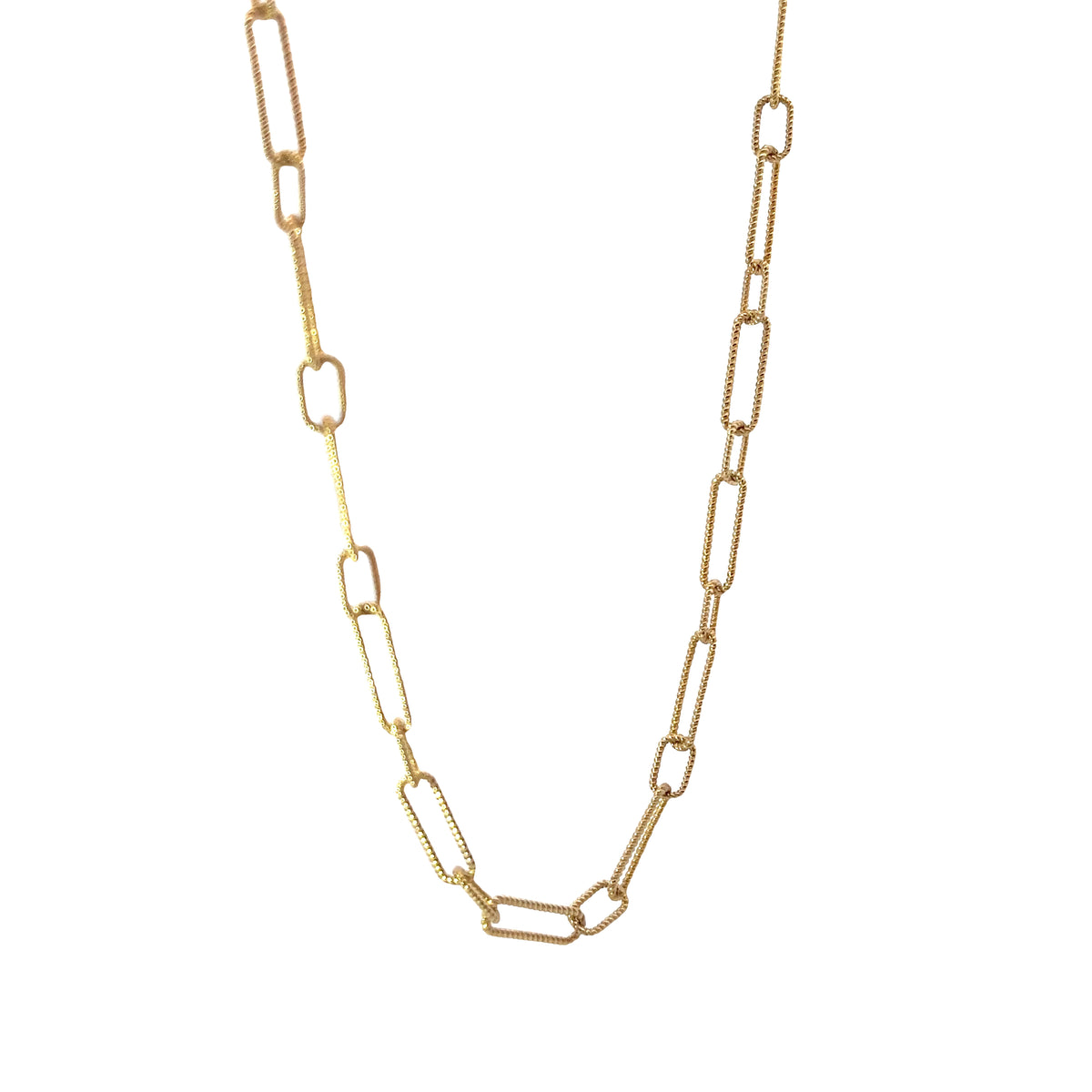 Ladies 14k gold Braided Paperclip Chain Necklace