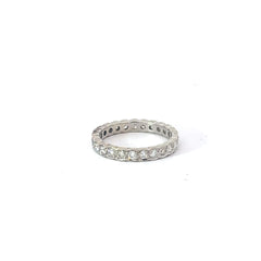 14k White Gold .75ct F VS2 Round Diamond Bezel Eternity Ring