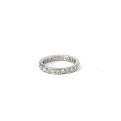 14k White Gold .75ct F VS2 Round Diamond Bezel Eternity Ring