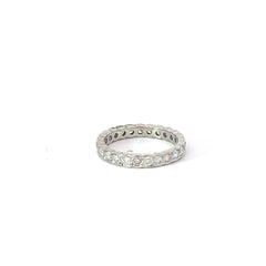 14k White Gold .75ct F VS2 Round Diamond Bezel Eternity Ring