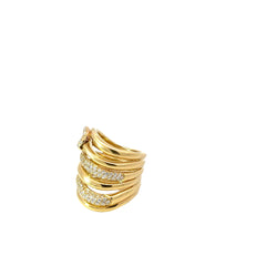18k Yellow Gold 1.00ct E VS1 Round Diamond Ring  27.7 gram