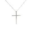 14k White Gold 3.4 Gram 1 1/2inch Plain Cross 18-20 Adjustment Chain
