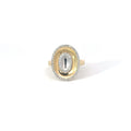 14k Two Tone .35ct G SI1 Round Diamond Oval Shape Fashion Ring