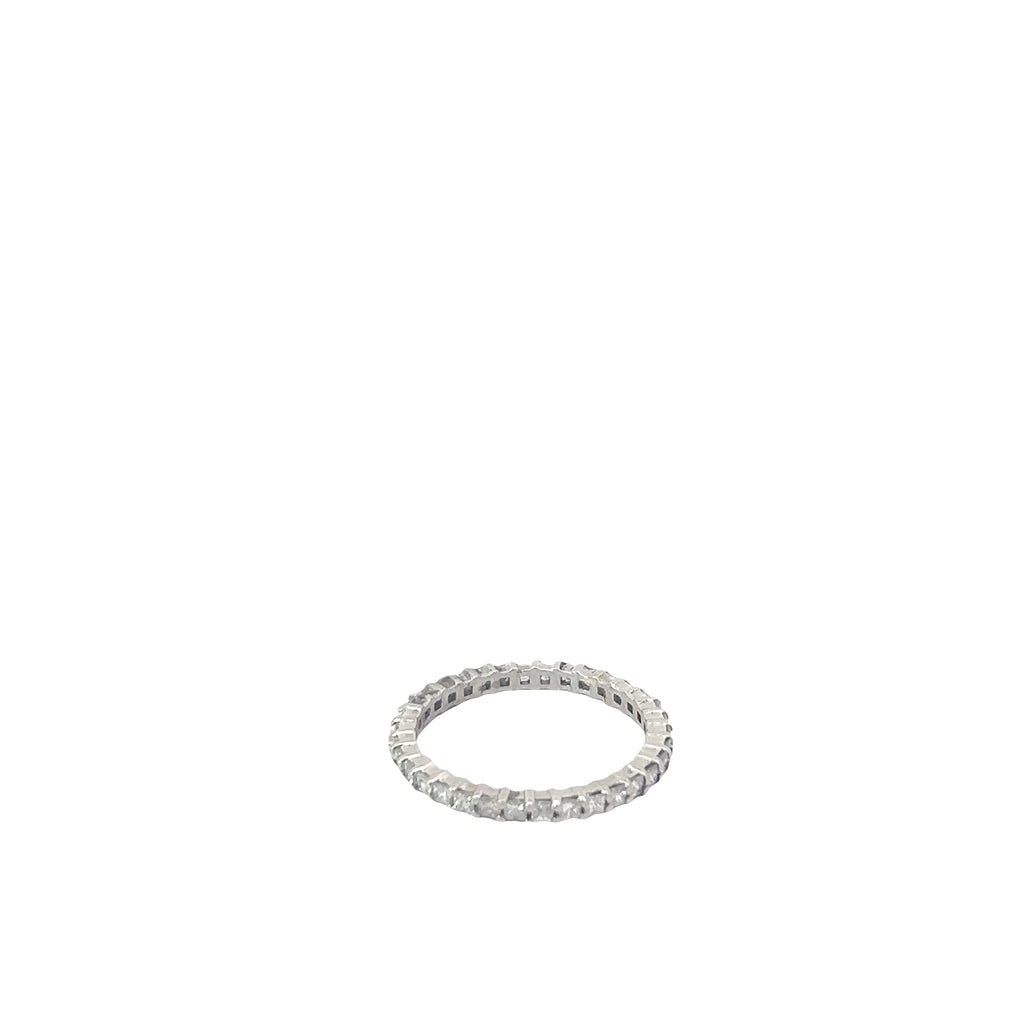 14k White Gold .65ct G SI1 Princess Cut Diamond Eternity Ring
