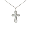 18k White Gold .75ct G VS2 Marquise/.25ct G VS2 Round Diamond Cross Pendant