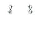 18k White Gold 1.00ct E VS2 Round Diamond/ .75ct Round Alexandrite Infinity Earrings