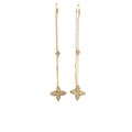 14k Yellow Gold .50ct G VS2 Round Diamond Clover Dangle Earrings