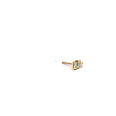 14K Yellow Gold .20ct F VS2 Baguette Shaped Diamond One Single Earring