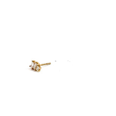 14K Yellow Gold .20ct F VS2 Baguette Shaped Diamond One Single Earring