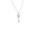 14k White Gold .20ct  G VS2 Round Diamond Key Pendant