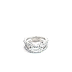 18k White Gold .97ct F VS2 Marquise Diamond East to West / 1.15ct F VS2 Split Shark Engagement Ring Certified By GIA # 5231520310