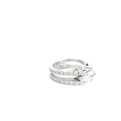 18k White Gold .97ct F VS2 Marquise Diamond East to West / 1.15ct F VS2 Split Shark Engagement Ring Certified By GIA # 5231520310