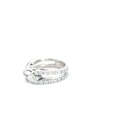 18k White Gold .97ct F VS2 Marquise Diamond East to West / 1.15ct F VS2 Split Shark Engagement Ring Certified By GIA # 5231520310
