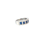14K WHITE GOLD 1.75CT OVAL BLUE SAPPHIRE AND 1.44CT ROUND DIAMOND I VS2 SIZE 7 RING