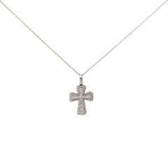 14KW .75CT FVS2 BAGUETTE/ROUND DIAMOND CROSS