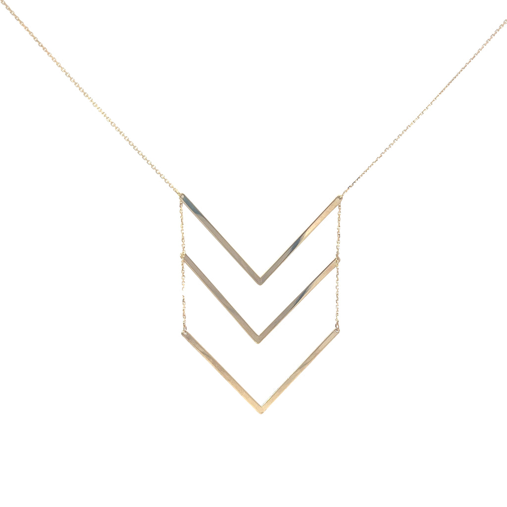 14k Yellow Gold 2.76 Gram (3) Triangular Necklace