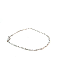 14k White Gold 2.7 Gram Diamond Cut Barrel Bracelet