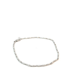 14k White Gold 2.7 Gram Diamond Cut Barrel Bracelet