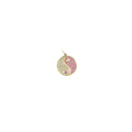 14k Yellow Gold .30ct Round Pink Sapphire and .27ct G VS2 Round Diamond Charm 2.8 gram