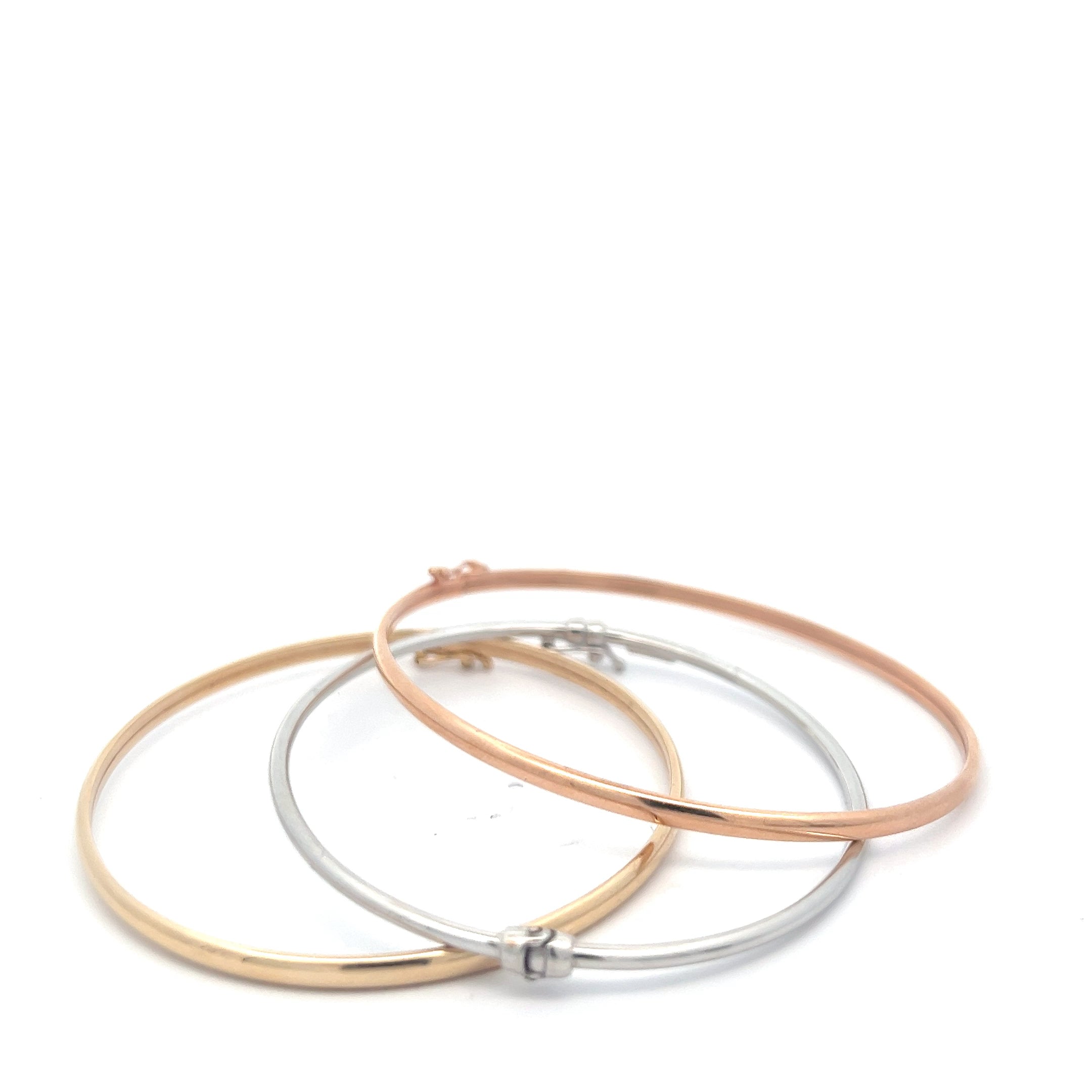14k Tri-Color (3) Bangle Bracelet 10 Gram