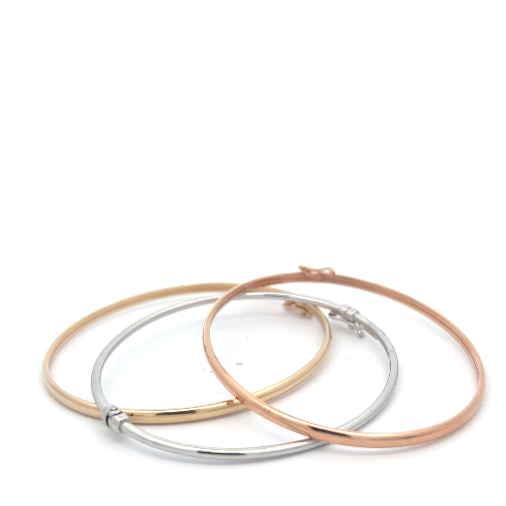 14k Tri-Color (3) Bangle Bracelet 10 Gram